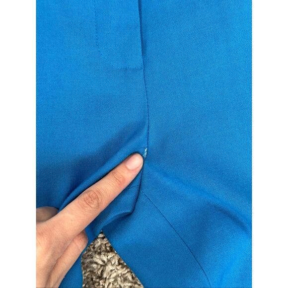 Diane Von Furstenberg Blue Gian Wool Blend Slim Skinny Trouser Pant Zip Ankles 6 - Picture 7 of 14